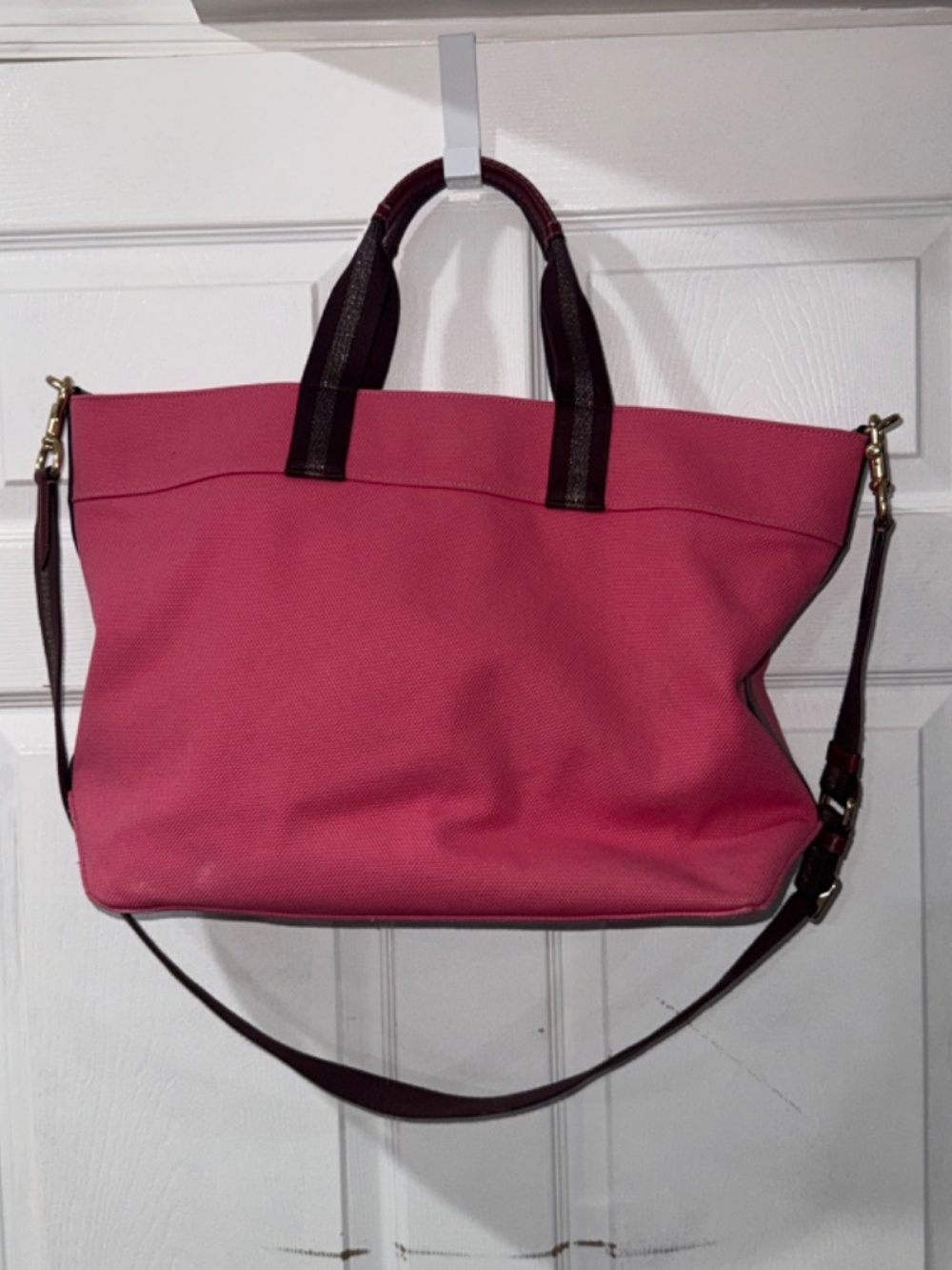 Coach Extra Large PINK Canvas Tote (Style F73195) - Picture 2 of 8